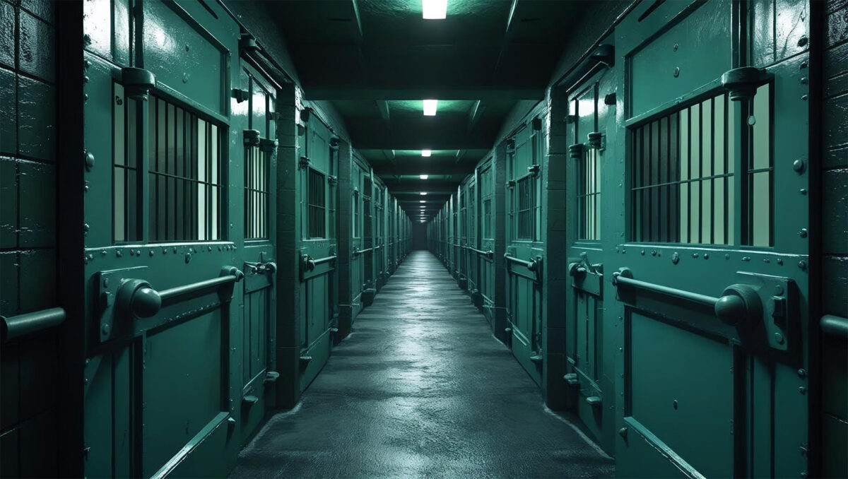Dark corridor in a jail